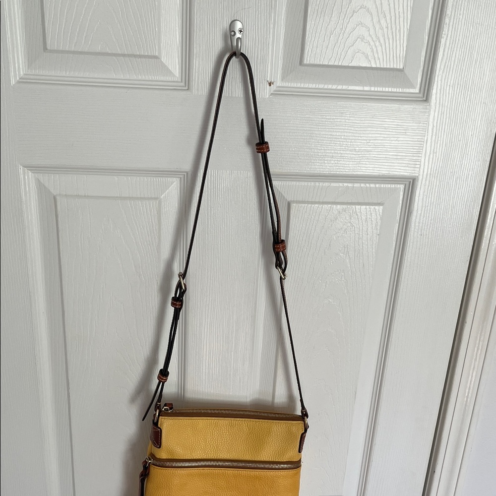 Dooney & Bourke Yellow and Brown Leather Crossbody - Picture 2 of 15